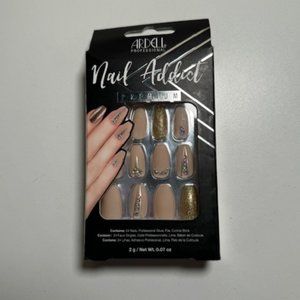 Ardell Professional Nail Addict Premium Artificial Nail Set, Nude Jeweled, 24 pc